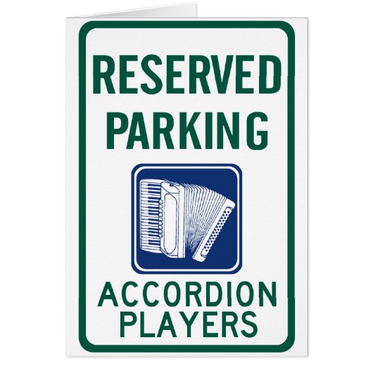 Accordion Player Parking Cards (Front)