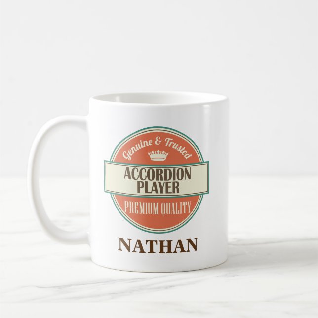 Accordion Player Personalized Office Mug Gift (Left)
