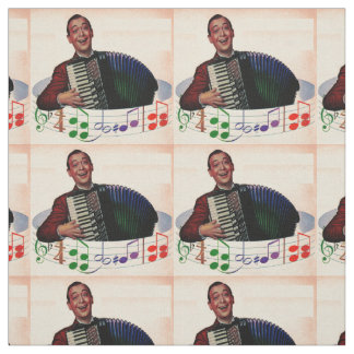 accordion player print fabric