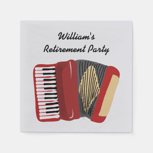 Accordion Players Polka Themed Party Napkins (Front)