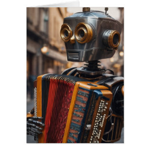 accordion playing astronaut cards