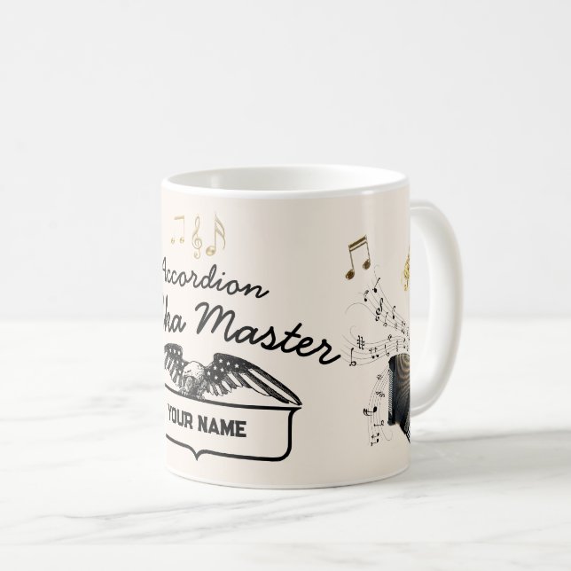 Accordion Polka Master Personalized Coffee Mug (Front Right)