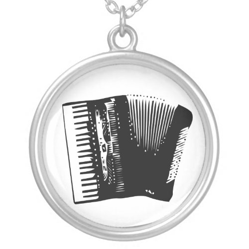 accordion silver plated necklace