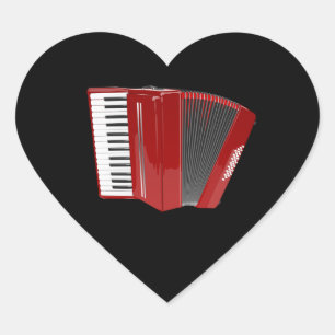 Accordion: The Red Accordion Heart Sticker