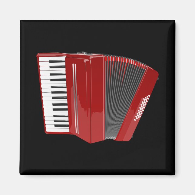 Accordion: The Red Accordion Magnet (Front)