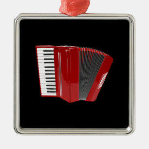 Accordion: The Red Accordion Metal Ornament