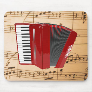 Accordion: The Red Accordion Mouse Pad