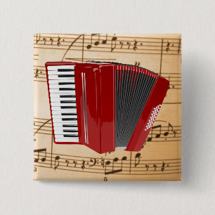 Accordion: The Red Accordion Pinback Button