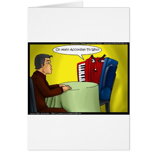 Accordion To Who Funny Gifts Tees & Cards (Front)