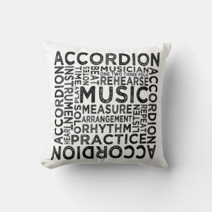 Accordion Typography Throw Pillow