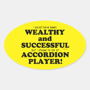 Accordion Wealthy & Successful Oval Sticker