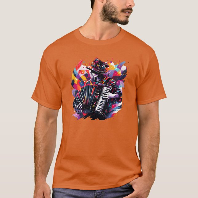 Accordionist Accordion-Music-Instrument Music-Arts T-Shirt (Front)