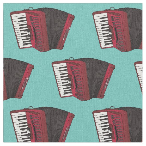 Accordions Music Musician Teal Fabric Zazzle