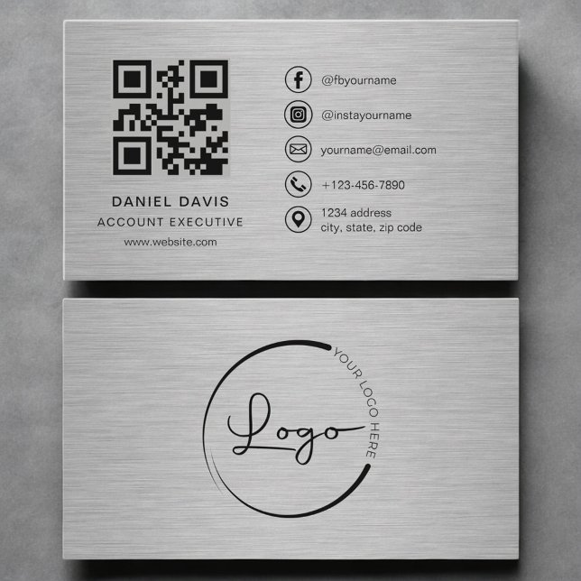 Account Executive Metal QR Code Business Card (Creator Uploaded)