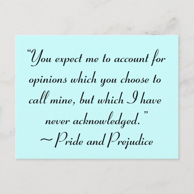 Account for Opinions Jane Austen Quote Postcard (Front)