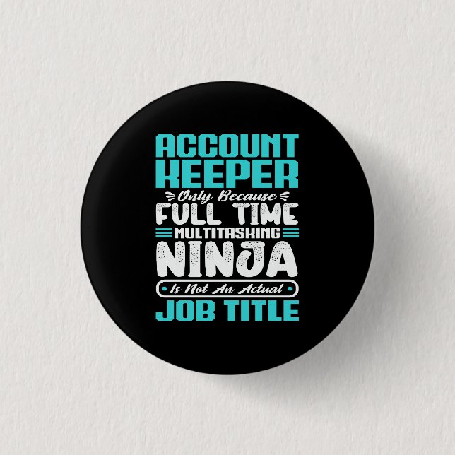 Account Keeper Job Title Profession Skills Button (Front)