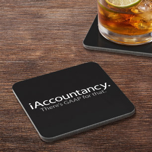 Accountanct Office Tech Humor - GAAP Pun Drink Coaster