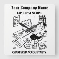 Accountancy Services Cartoon Clock