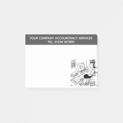 Accountancy Services Cartoon Theme to Personalise Post_it Notes