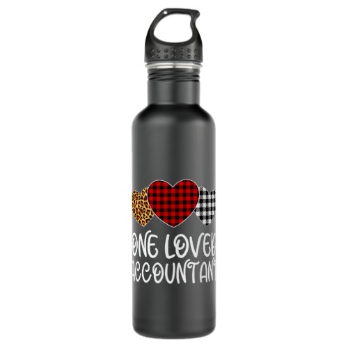 Accountant Accounting Buffalo Plaid One Loved Acco Stainless Steel Water Bottle