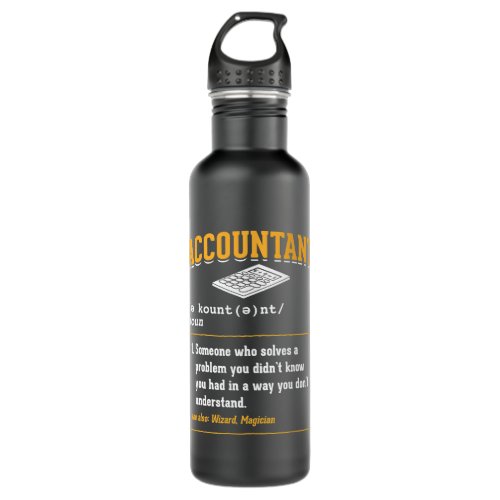 Accountant Accounting Definition Office Humor Acco Stainless Steel Water Bottle