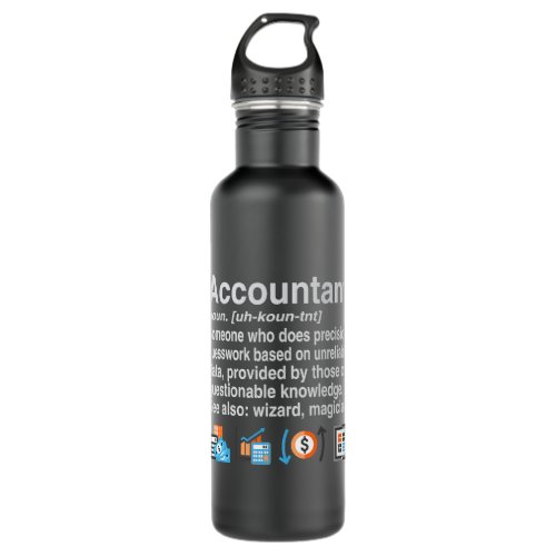 Accountant Accounting Dictionary Style Funny Accou Stainless Steel Water Bottle