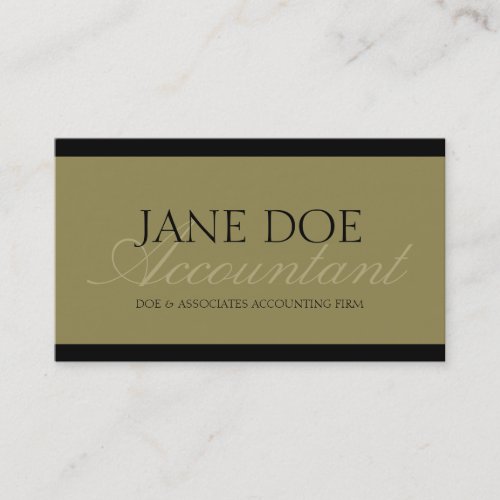 Accountant Antique Gold Script Business Card Template