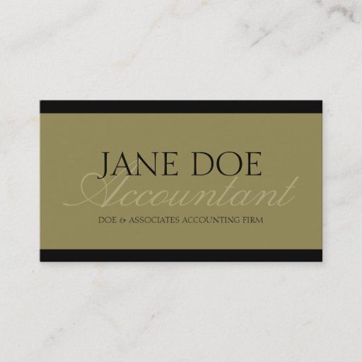 Customizable Accountant Antique Gold Script Business Card Template