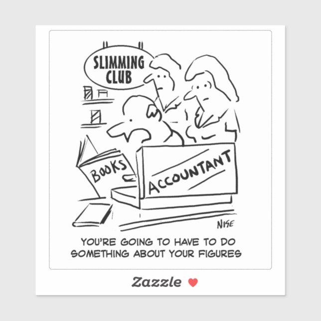 Accountant at a Slimming Club. Funny Sticker (Sheet)