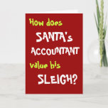 Accountant Auditor | Christmas | Santa Sleigh Joke Holiday Card