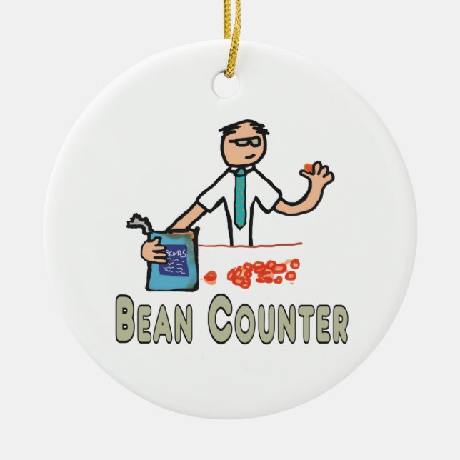Accountant Bean Counter Ceramic Ornament (Front)