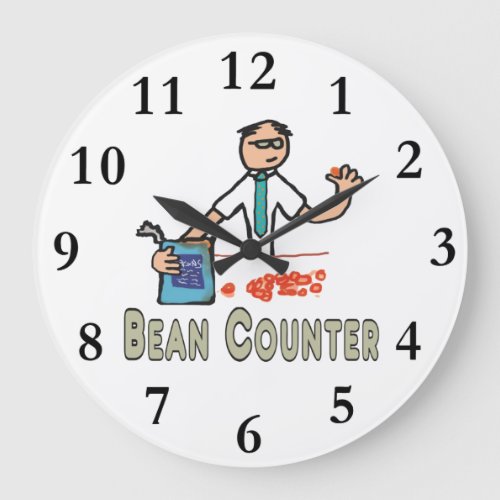 Accountant Bean Counter Large Clock