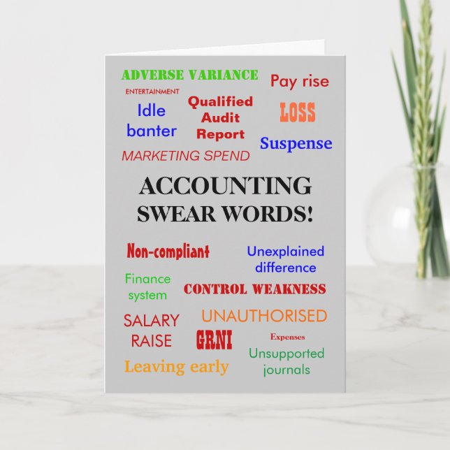Accountant | Birthday | Accounting Swear Words Card (Front)