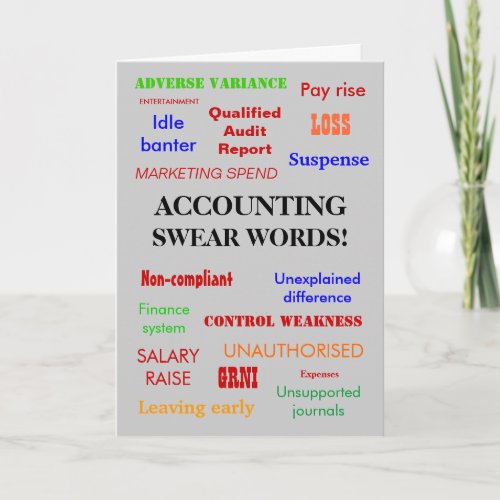Accountant  Birthday  Accounting Swear Words Card
