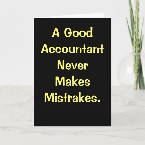 Accountant Birthday  Funny Accounting MisQuote Card