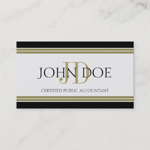 Customizable Accountant Black Gold Stripes Business Card