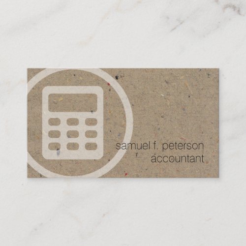 Accountant Bold Icon Natural Paper Texture Business Card