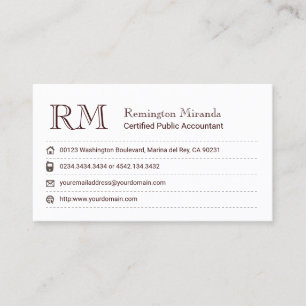 Accountant Bookkeeper Business Card
