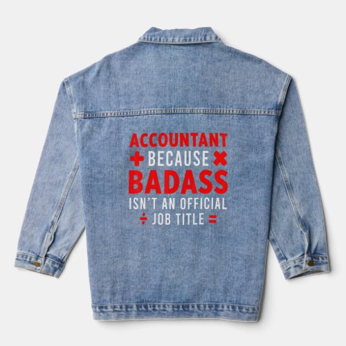 Accountant Bookkeeper Calculator Balance Finance A Denim Jacket