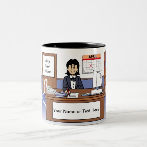 Accountant Bookkeeper _ Female Cartoon Two_Tone Coffee Mug