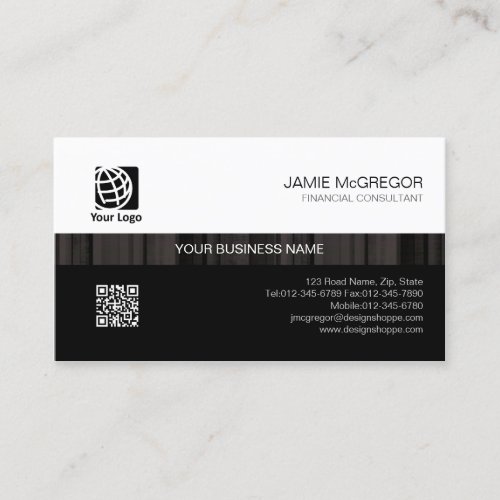 Accountant Bookkeeper Simple Black Stripe Business Card
