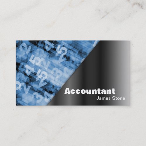 Accountant Business Card Black &amp; Blue Numbers