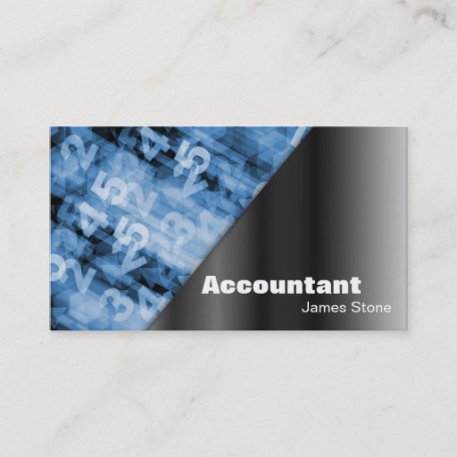 Customizable Accountant Business Card Black & Blue Numbers