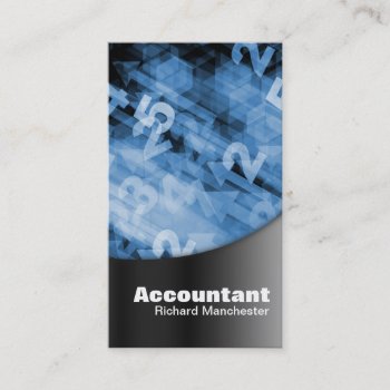 Accountant Business Card Black & Blue Numbers by OLPamPam at Zazzle