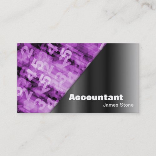 Accountant Business Card Black &amp; Pink Numbers