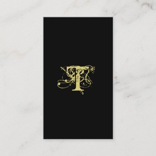 Accountant Business Card Monogram Black Gold