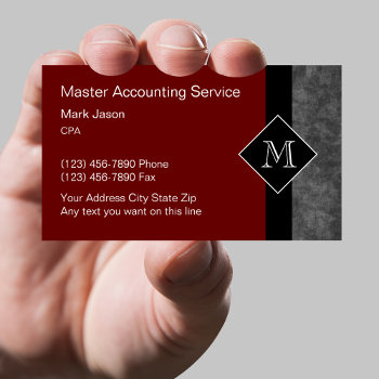 Accountant Business Cards Monogram Style by Luckyturtle at Zazzle