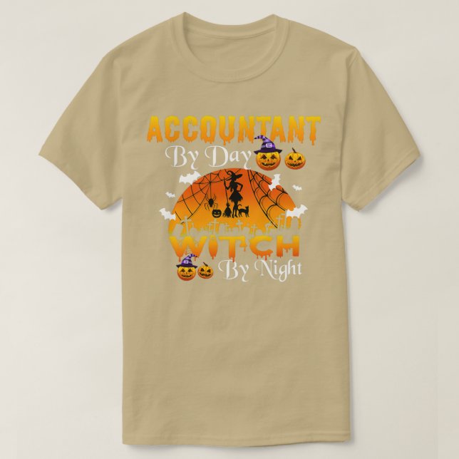 accountant By Day Witch By Night accountants Hallo T-Shirt (Design Front)