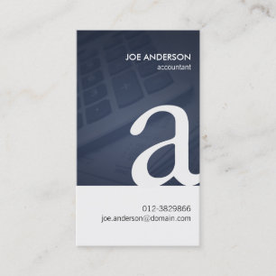 Accountant Calculator Bold Monogram Business Card
