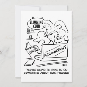 Accountant Checks the Books at a Slimming Club Holiday Card
